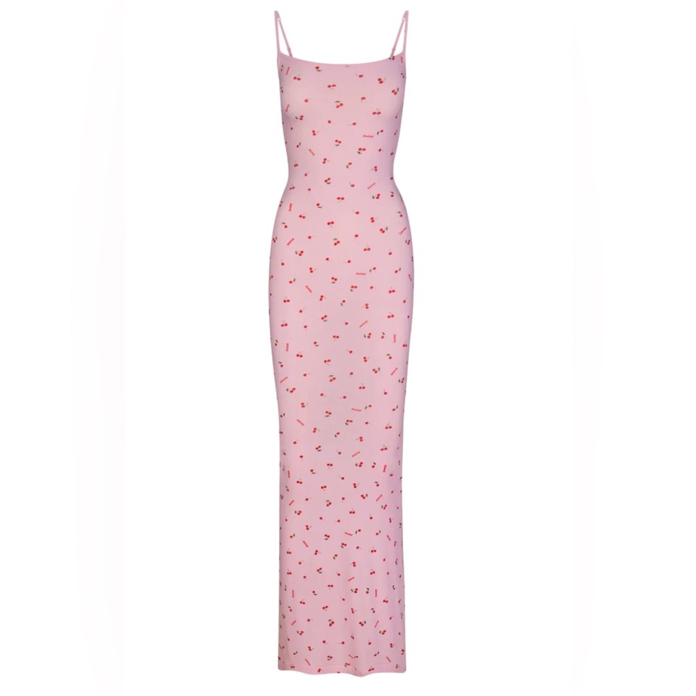 Skims x Lana Del Rey Cherry Blossom Print Soft Lounge Long Slip Dress